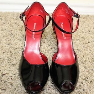 Black Peep Toe Heels